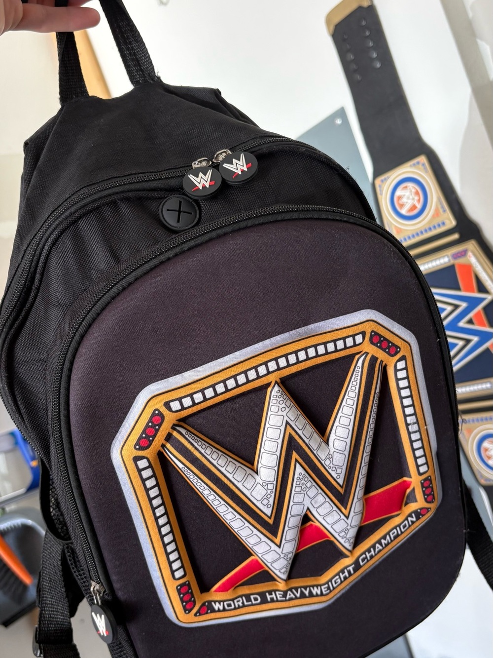 WWE Champion Backpack with Black & Gold Championship Belt